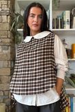 Jasper Plaid Brushed Cotton Tank Black Brown